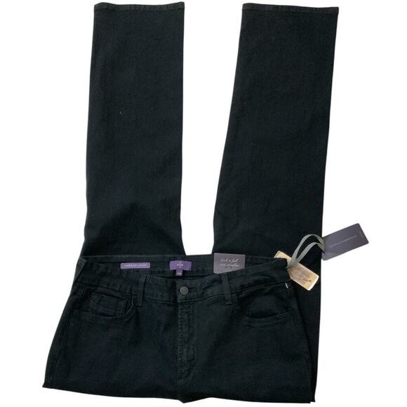 NYDJ Marilyn Jeans Womens 14 Straight Leg Stretch Dark Wash Streetwear Denim NWT - Picture 5 of 12